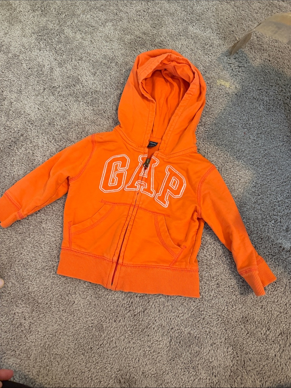 GAP Bright Orange Kids Zip Hoodie